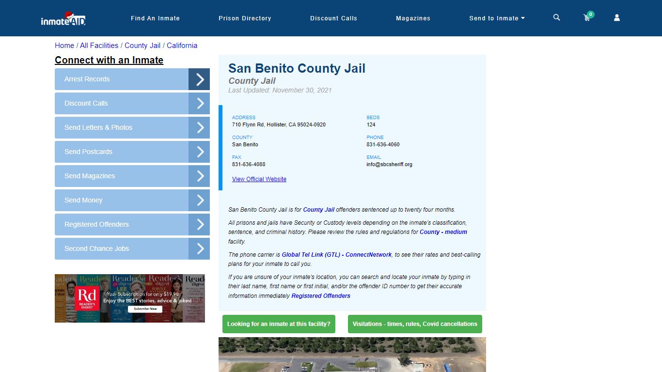 San Benito County Jail - Inmate Locator - Hollister, CA